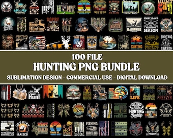 Hunting Season PNG Bundle: Deer, Duck, Fishing Designs (Digital Download)