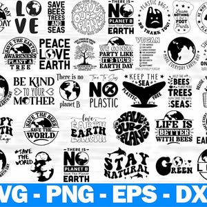 Paquete SVG del Día de la Tierra: Diseños del planeta y el medio ambiente (uso comercial)