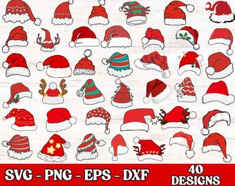 Christmas Hat SVG Bundle: Holiday Winter Cut Files (Instant Download)