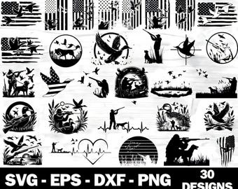 Duck Hunting SVG Bundle: 30 Hunting Season Designs (Digital Download)