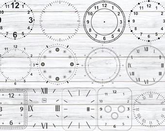 Clock Face SVG Bundle: Cricut & Silhouette Cut Files