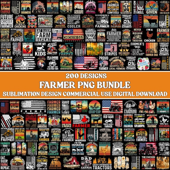 200 Farmer PNG Bundle, Farming Life, Animal Farm, Agriculture Designs, Digital Download