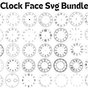 Clock Face SVG Bundle: DIY Clipart Cut Files (50 Files)