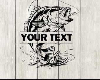 Bass Fishing Monogram SVG: Custom Angler Design for Cricut