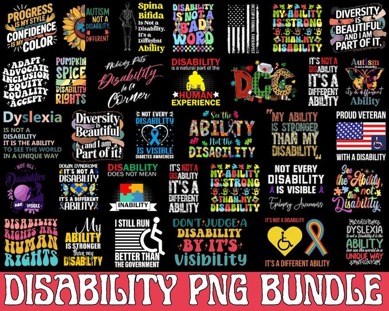 Disability PNG Bundle, Disability Pride Month, Accessibility Awareness ...
