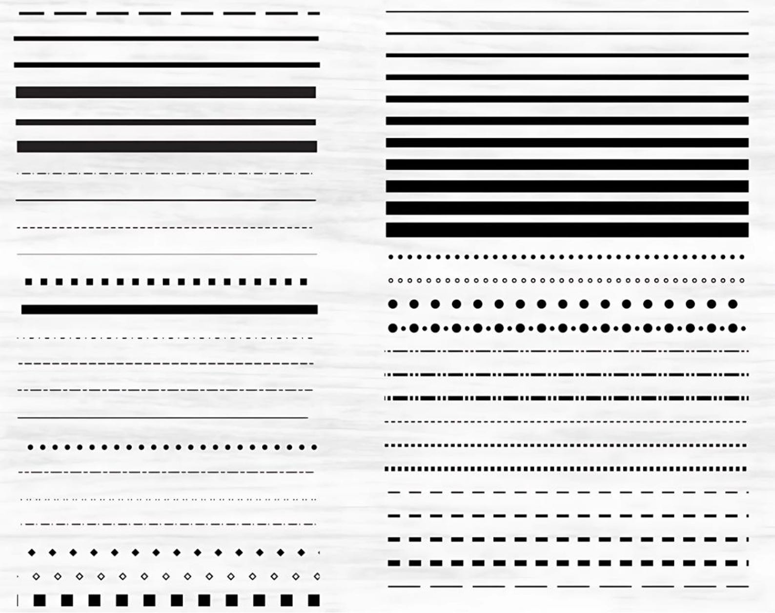 Basic Line SVG Bundle: Dotted & Dashed Lines (digital Download) - Etsy