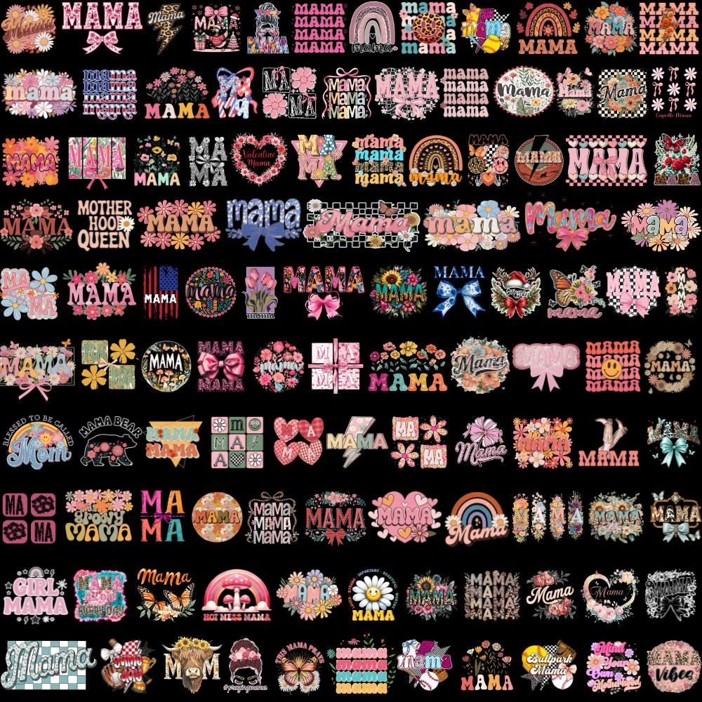 Preppy Checkards 500+ Mama PNG Bundle โ Preppy, Checkered, Retro Floral Mom Graphics ...