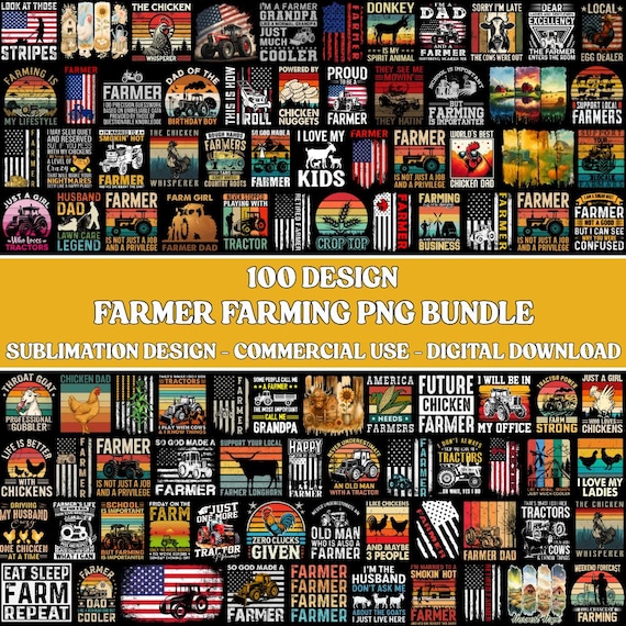 100+ Farmer Farming PNG Bundle, Farmer Quotes, Animal Farm, Agriculture, Digital File