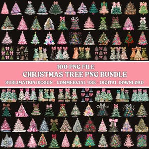Weihnachtsbaum PNG Bundle, kokett Glitter Bogen, Urlaub Digital Download