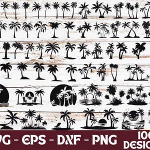 Palm Tree SVG Bundle: Tropical Silhouette Clipart (Digital Download)