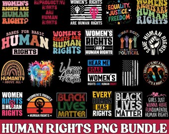 Human Rights PNG SVG Bundle, Social Justice Designs (Digital Download)