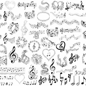 MUSIKNOTEN SVG, Musiknoten Bundle SVG, Musiknoten Clipart, Musiknoten Schnittdateien für Cricut, Musiknoten Vektor