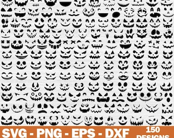 Jack O' Lantern Face SVG Bundle: Halloween Pumpkin Clipart (Instant Download)