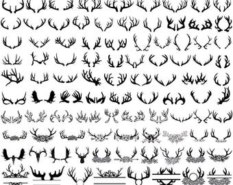 100+ Deer Antler SVG Bundle, Instant Digital Download, PNG, SVG Cut Files
