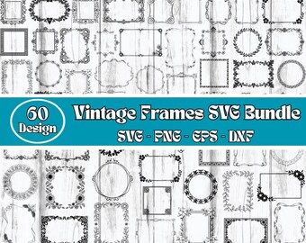 Vintage Frames SVG Bundle: Retro Labels, Ornamental Borders (Digital Files)
