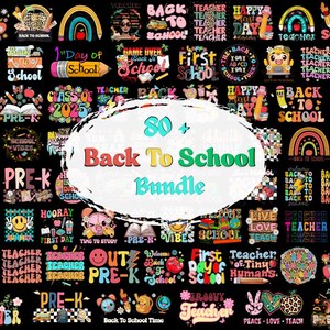 Retro Back to School PNG Bundle: 80+ Designs (Digital Download)