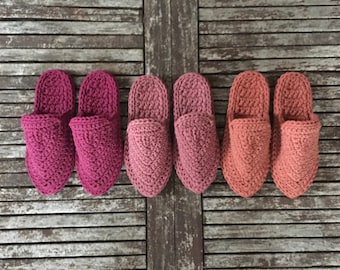 Handmade Cotton Rope Slippers: Rose Pink Boho Mules