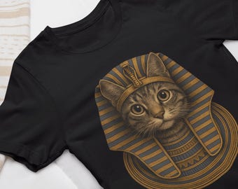 Pharaoh Cat Graphic T-Shirt: Egyptian Humor Tee
