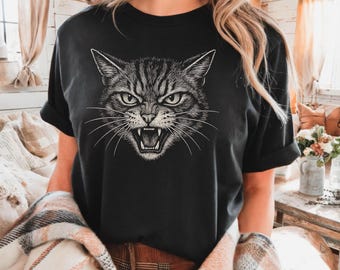 Angry Cat Shirt Comfort Colors Unisex Tee