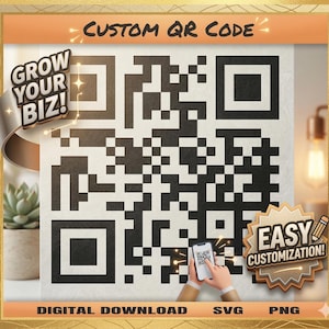 Custom QR Code • Brand Color • PNG + SVG • Digital Download