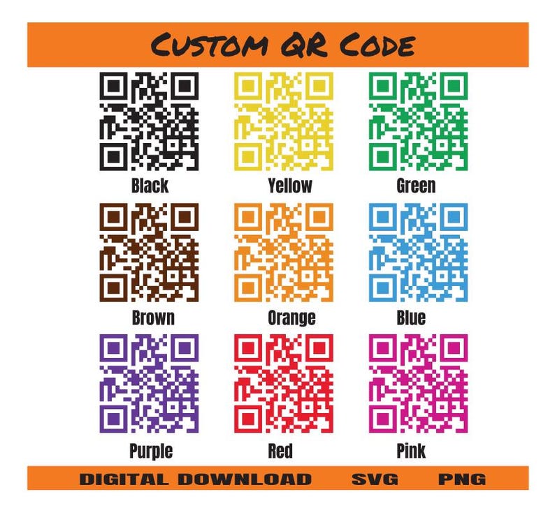 Custom QR Code • Brand Color • PNG + SVG • Digital Download - Etsy