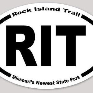 Classic RIT Rock Island Trail State Park Bumper Sticker. Two sizes!