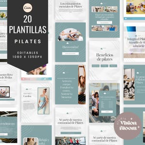 Plantillas para Instagram de Pilates | Posts editables para estudios de Pilates | Plantillas para instructoras de Pilates