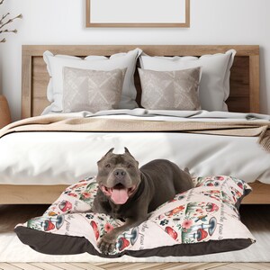 Cozy Pet Bed, Home Is Where the Paw Is Pillow, Floral Dog Bed, Cute Cat Cushion, Pet Sleeping Pillow, Animal Lover Gift