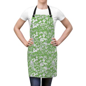 Floral Patterned Apron Purple | Cooking, Baking, Gift for Chefs, Kitchen Decor, Mother&#39;s Day, Home Cooking
