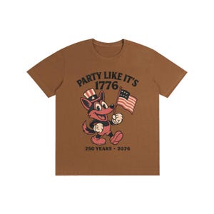 America 250 Shirt | Vintage 1776 Cartoon German Shepherd | 250th Anniversary Mascot | Funny 4th of July 2026 White Tee Caramel Macchiato
