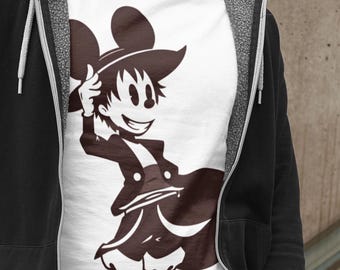 Luffy x Mickey Fusion T-Shirt: Anime Cartoon Crossover, Unisex Cotton Tee