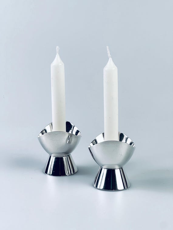 Kerzenständer GAB Sweden Midcentury Modern Design Scandi versilbert Kerzenhalter