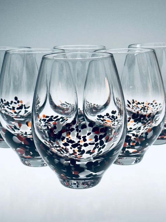 6er Set Weingläser Weinglas Design Johanna Jelinek Handarbeit 1990er Ikea Punkte