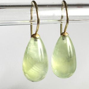 Ohrringe 750er Gold Prehnit Pampeln Ohrhänger 18 Karat GG image 3