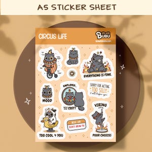 Stickervel grappige kat - Circus Life