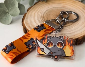 Lustiger Katzen Schlüsselanhänger - Fire Bubu