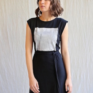 Square Dress, Cotton Jersey, Modern Minimal, Midi length- made to order