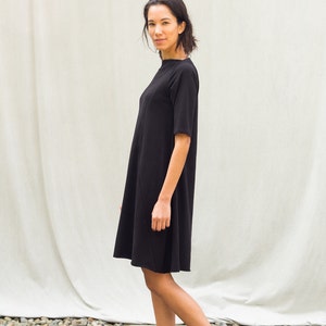 Eva Dress, Cotton jersey, Modern style, Black Dress Made to order image 2