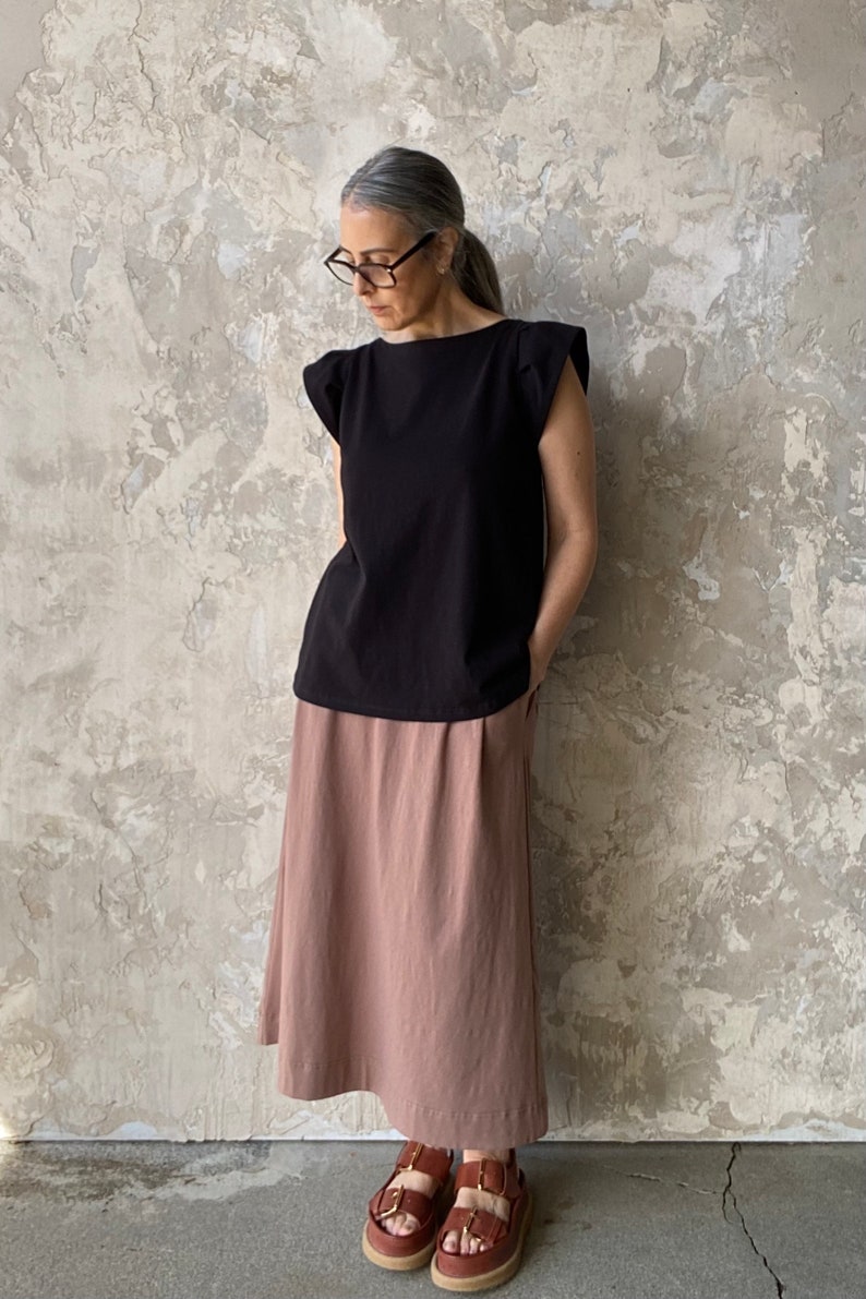 Jersey Skirt, Skirt with Pockets, Cotton made to order image 3