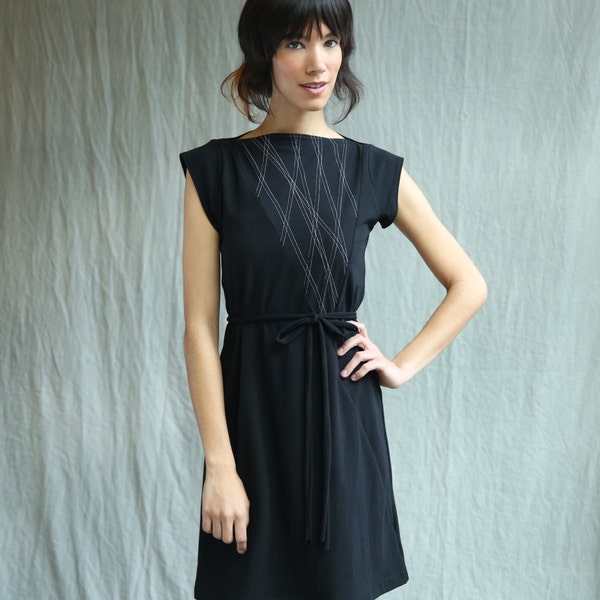 Triangle Dress, Aline, Cotton Jersey, Geometric, Modern style- Made to order