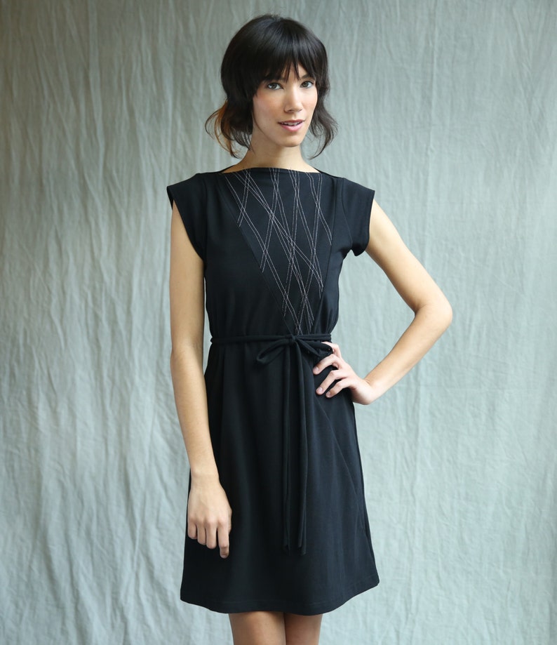 Triangle Dress, Aline, Cotton Jersey, Geometric, Modern style Made to order image 1