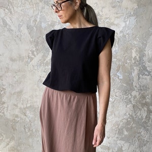 Jersey Skirt, Skirt with Pockets, Cotton made to order image 2