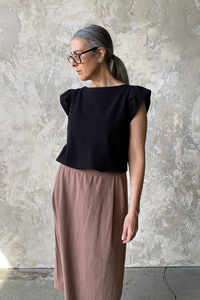 Jersey Skirt, Skirt with Pockets, Cotton made to order image 2