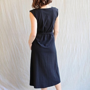 Square Dress, Cotton Jersey, Modern Minimal, Midi length made to order image 4