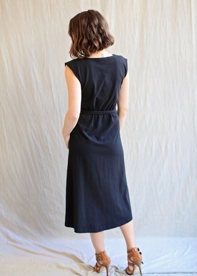 Square Dress, Cotton Jersey, Modern Minimal, Midi length made to order image 4
