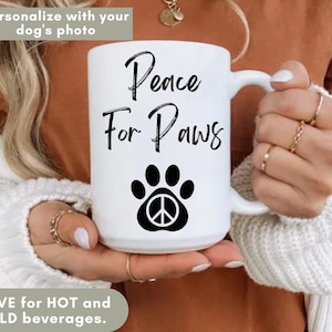 Peace For Paws マグカップ、ペットロス追悼ギフト、ペット愛好家向けコーヒーカップ、ペットメモリアルマグカップ、お悔やみギフト、動物愛好家、ペットママへのペットロスギフト