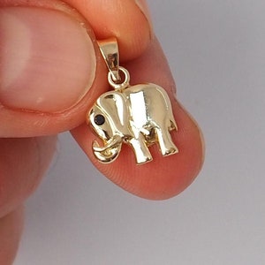 14k Gold Elephant Pendant, 14k Gold Elephant Necklace, Necklace, Celestial Jewelry for Women, Gift for Her, 14k Gold Jewelry, 14k Jewelry