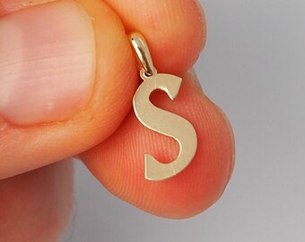 14K Gold Letter Initial Necklace, Alphabet Letter Charm Pendant Jewelry, Minimal Dainty Gold Necklace Gift,  14k Gold Jewelery
