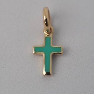 14k Solid Gold Cross Necklace, Dainty Polished Crucifix Pendant for Women, Religious Charm Jewelry for Her, 14k Gold Jewelry, 14k Jewelry
