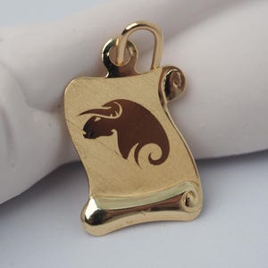 14k Solid Gold Taurus Zodiac, Personalized Gold, Taurus Zodiac Pendant, Delicate Taurus Zodiac Charm, 14k Zodiac Gold, 14k Gold Jewelry, 14k